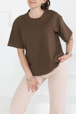 Kısa Kollu T-Şhirt Kahve - 27346 - 3
