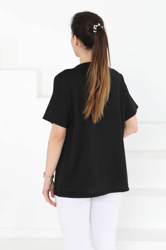 Kısa Kollu T-Şhirt Siyah - 27140 - 6