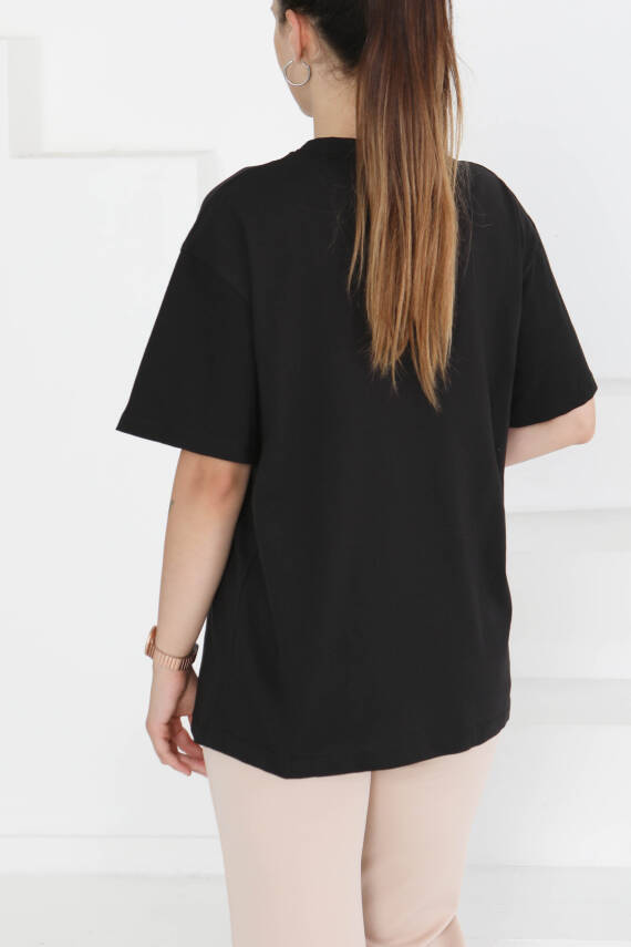 Kısa Kollu T-Şhirt Siyah - 27346 - 4
