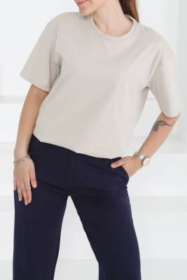 Kısa Kollu T-Şhirt Taş - 27346 