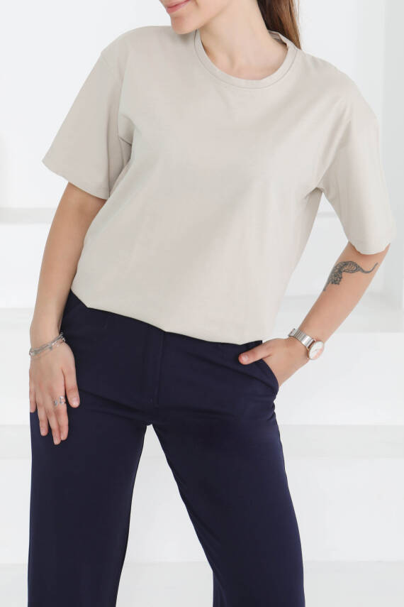 Kısa Kollu T-Şhirt Taş - 27346 - 1