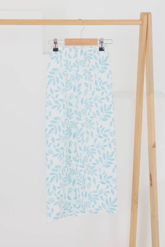Kız Çocuk Bebe Mavi Çiçek Desenli Pantolon - 27499 - 1