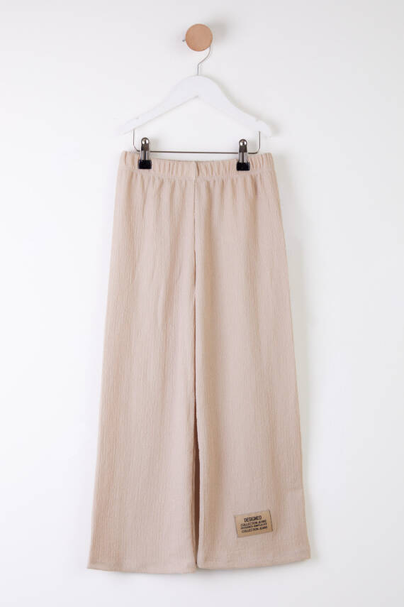 Kız Çocuk Bej Arma Detaylı Pijama Altı - 25488 - 1