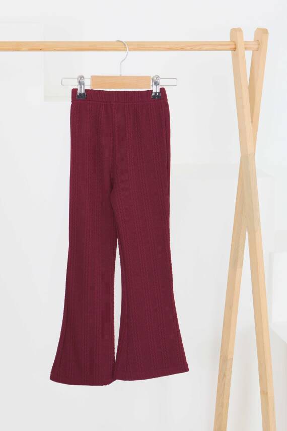 Kız Çocuk Bordo İspanyol Paça Alt - 27459 - 1