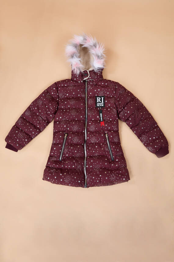 Kız Çocuk Bordo Kız Çocuğu Montu - 23901 - 4
