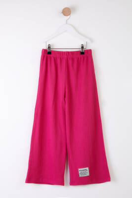 Kız Çocuk Fuşya Arma Detaylı Pijama Altı - 25488 