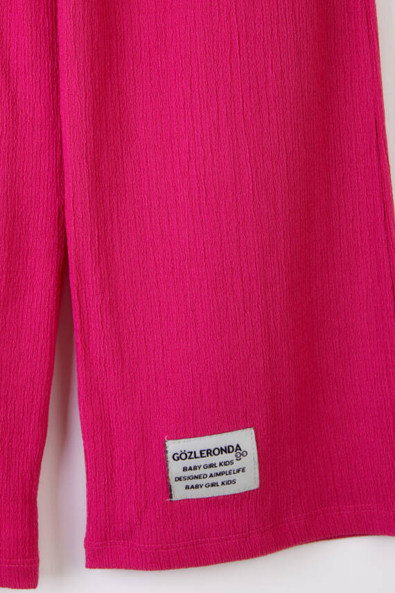 Kız Çocuk Fuşya Arma Detaylı Pijama Altı - 25488 - 2