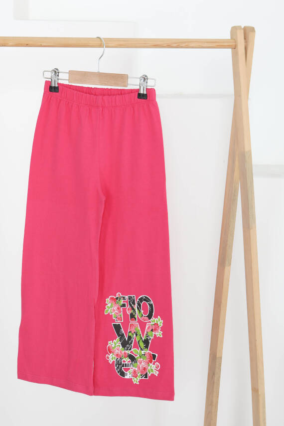 Kız Çocuk Fusya Baskılı Pijama Alt - 27385 - 1