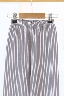 Kız Çocuk Gri Çizgili Pantolon - 27306 - 2