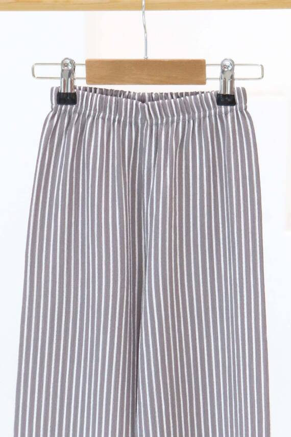 Kız Çocuk Gri Çizgili Pantolon - 27306 - 2