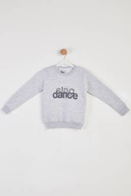 Kız Çocuk Gri Nakışlı Sweatshirt - 26457 