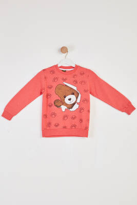 Kız Çocuk Gül Baskılı Sweatshirt - 26441 - 1