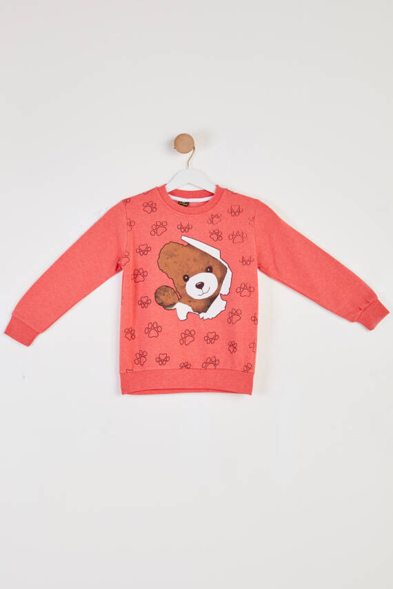Kız Çocuk Gül Baskılı Sweatshirt - 26441 - 1