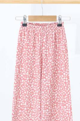 Kız Çocuk Gül Çiçek Desenli Pantolon - 27307 - 2