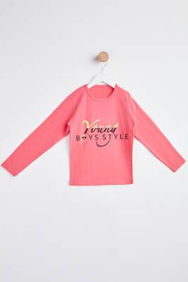 Kız Çocuk Gül Uzun Kol Baskılı sweatshirt - 24267 - 1