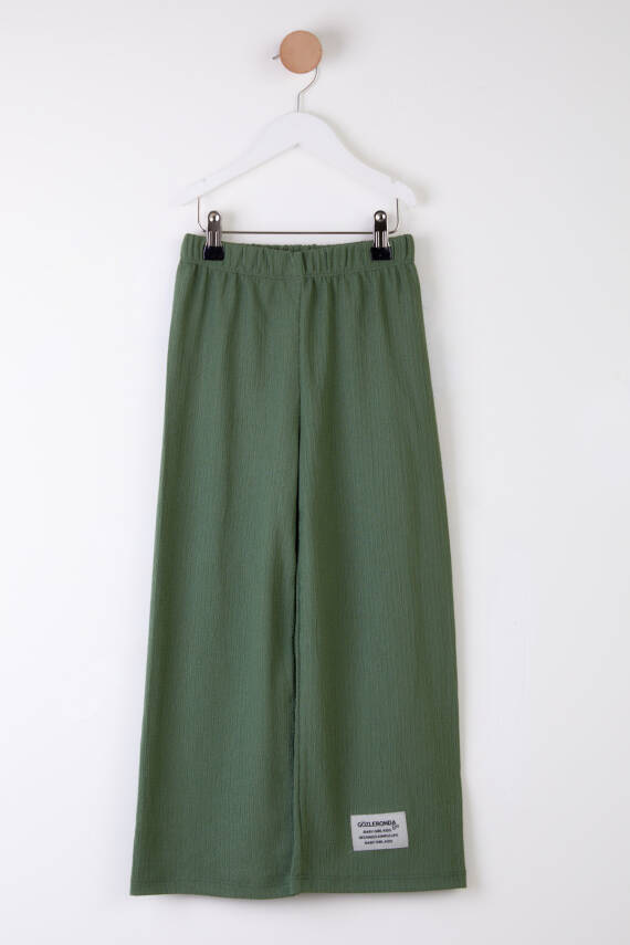 Kız Çocuk Haki Arma Detaylı Pijama Altı - 25488 - 1