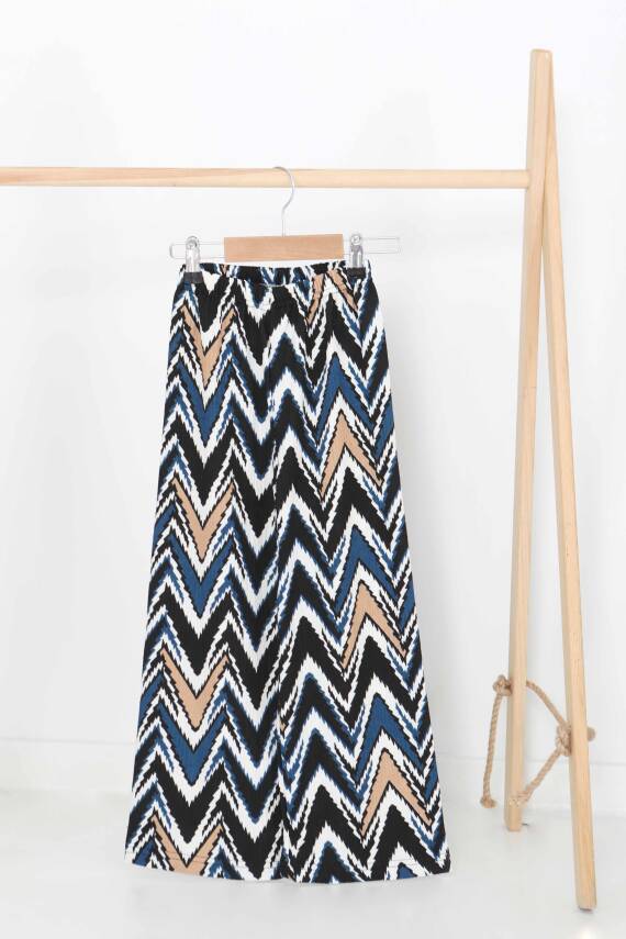 Kız Çocuk Indigo Desenli Pantolon - 27379 - 1