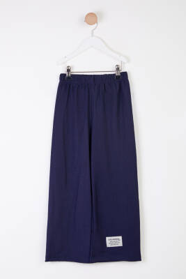 Kız Çocuk Lacivert Arma Detaylı Pijama Altı - 25488 