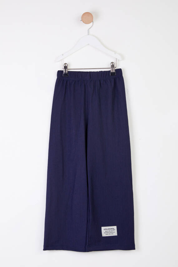 Kız Çocuk Lacivert Arma Detaylı Pijama Altı - 25488 - 1