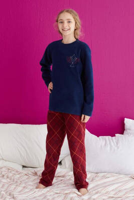 Kız Çocuk Lacivert Pijama Takımı - 23932 