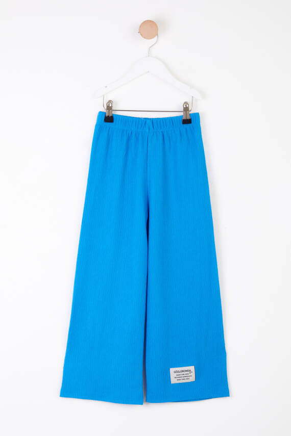 Kız Çocuk Mavi Arma Detaylı Pijama Altı - 25488 - 1