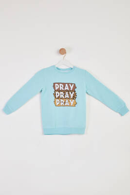 Kız Çocuk Mint Baskılı Sweatshirt - 26442 