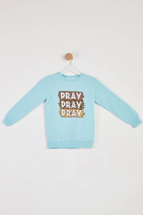 Kız Çocuk Mint Baskılı Sweatshirt - 26442 - 1