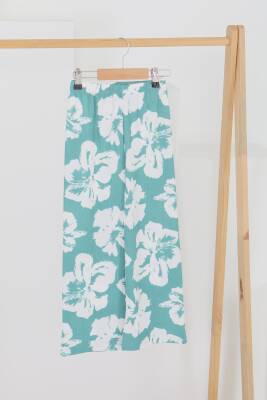 Kız Çocuk Mint Desenli Pantolon - 27305 