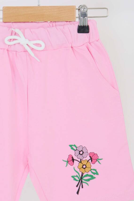 Kız Çocuk Pembe Baskılı Şort - 27331 - 2