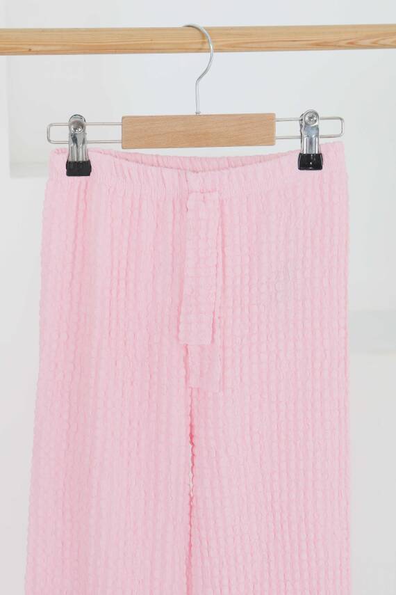 Kız Çocuk Pembe Beli Lastikli Pantolon - 27447 - 2