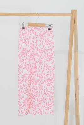 Kız Çocuk Pembe Çiçek Desenli Pantolon - 27499 