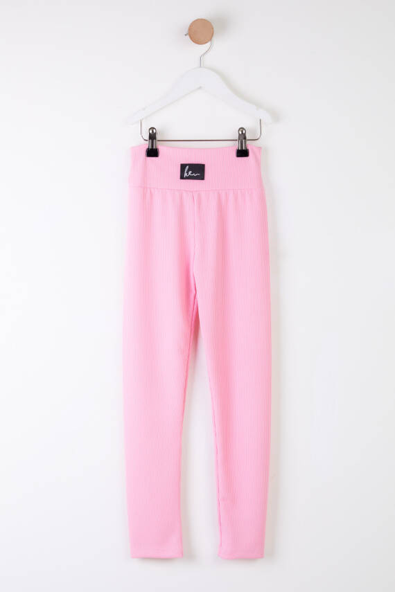 Kız Çocuk Pembe Dar Paça Tayt - 25509 - 1
