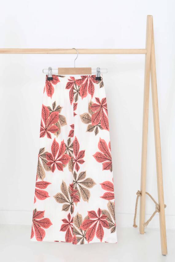 Kız Çocuk Pembe Desenli Pantolon - 27378 - 1