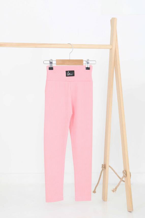 Kız Çocuk Pembe Fitilli Tayt - 27200 - 1