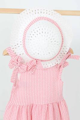Kız Çocuk Pembe Şapkalı Elbise - 27050 - 2