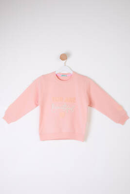 Kız Çocuk Pudra Beautiful Sweatshirt - 26105 