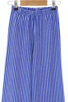 Kız Çocuk Saks Çizgili Pantolon - 27306 - 2
