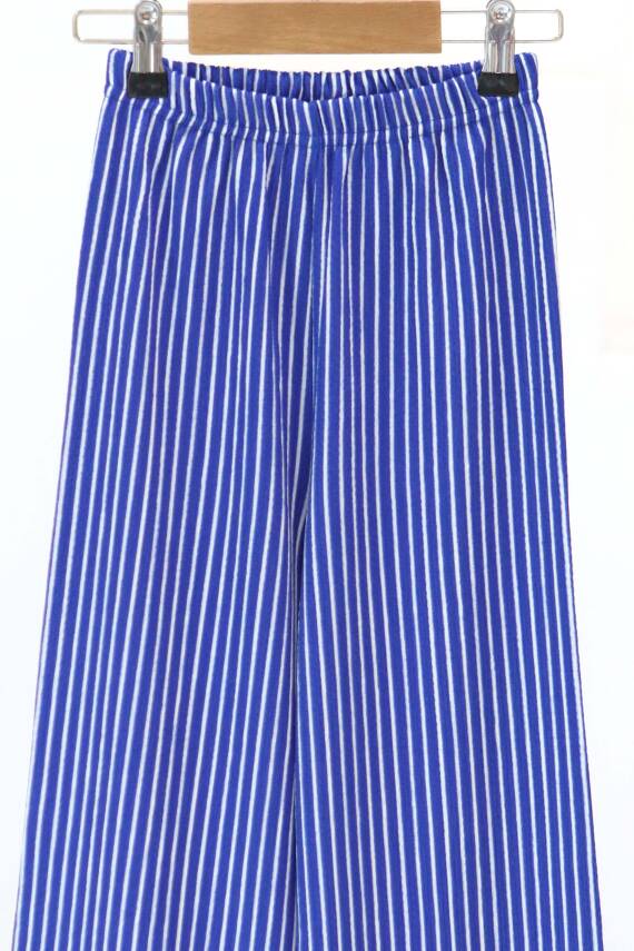 Kız Çocuk Saks Çizgili Pantolon - 27306 - 2