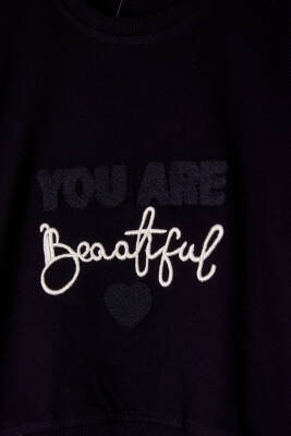 Kız Çocuk Siyah Beautiful Sweatshirt - 26105 - 2