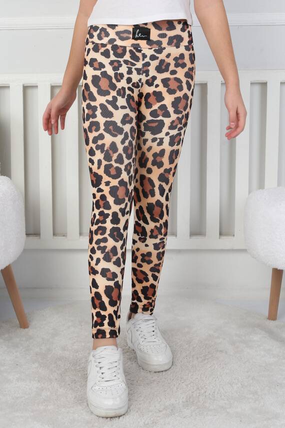Kız Çocuk Siyah Kız Çocuk Leopar Tayt - 26717 - 2