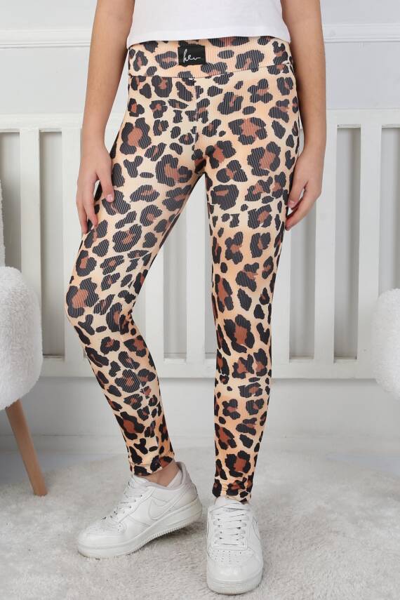 Kız Çocuk Siyah Kız Çocuk Leopar Tayt - 26717 - 3