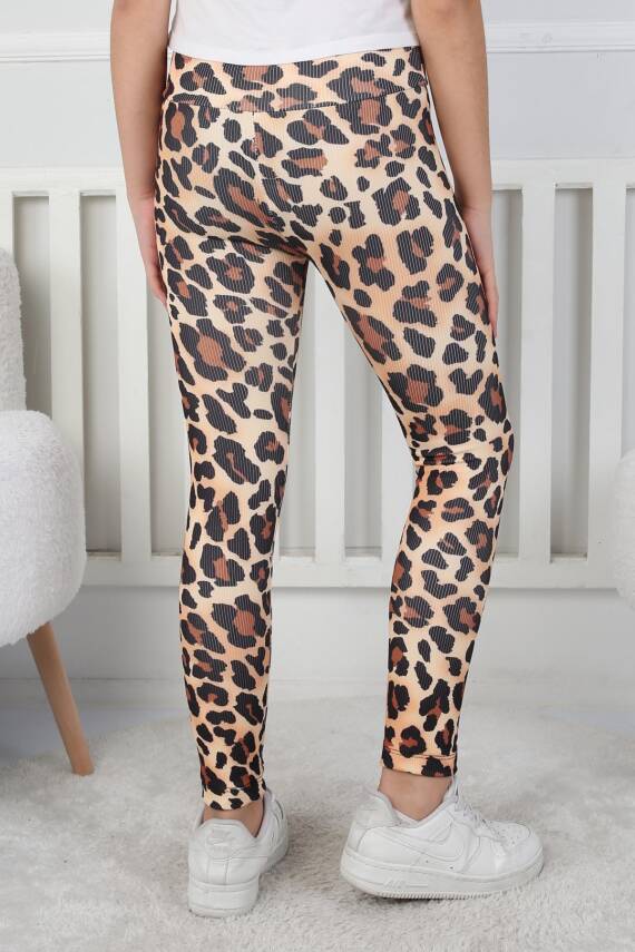 Kız Çocuk Siyah Kız Çocuk Leopar Tayt - 26717 - 4