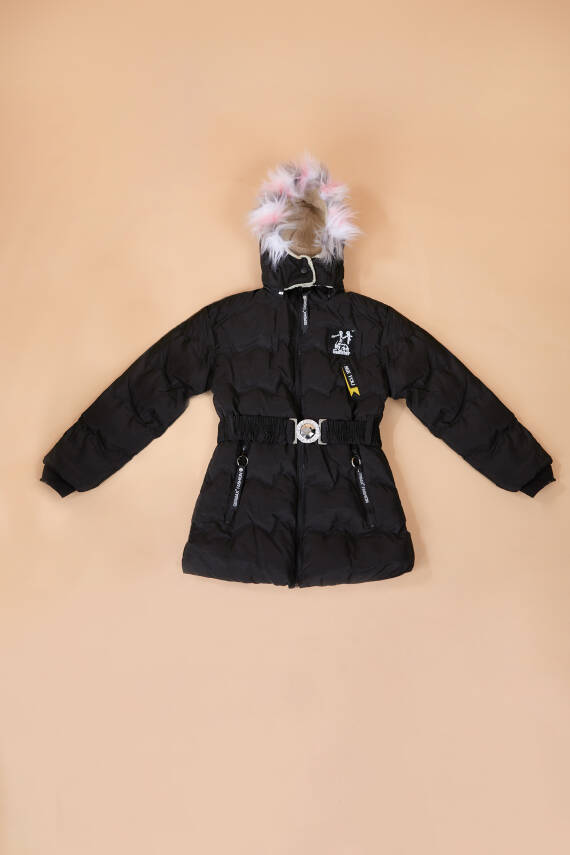 Kız Çocuk Siyah Mont - 23898 - 5