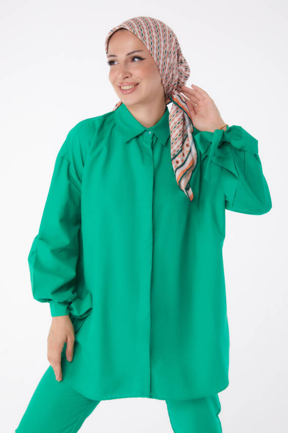 Kol Detaylı İkili Takım Yesil - 27085 - 1