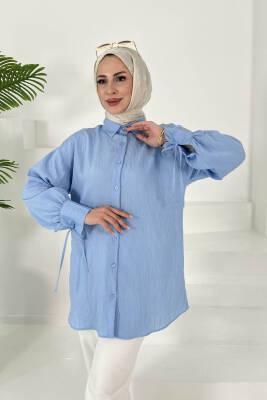 Kolları Bağcık Detaylı Tunik Bebe Mavi - 27001 - 2