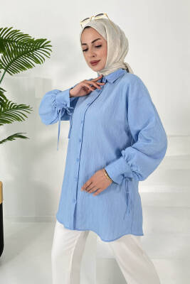 Kolları Bağcık Detaylı Tunik Bebe Mavi - 27001 - 3