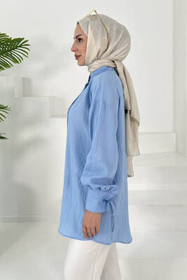 Kolları Bağcık Detaylı Tunik Bebe Mavi - 27001 - 5