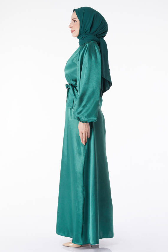 Kuşaklı Elbise Zümrüt - 13160 - 3