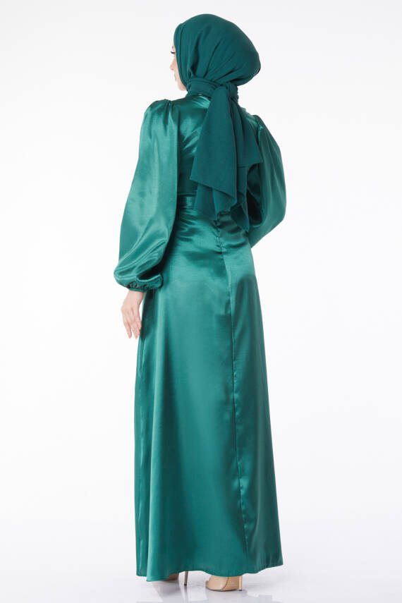 Kuşaklı Elbise Zümrüt - 13160 - 4