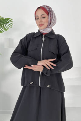 Lastikli Etekli Takım Siyah - 27011 - 6